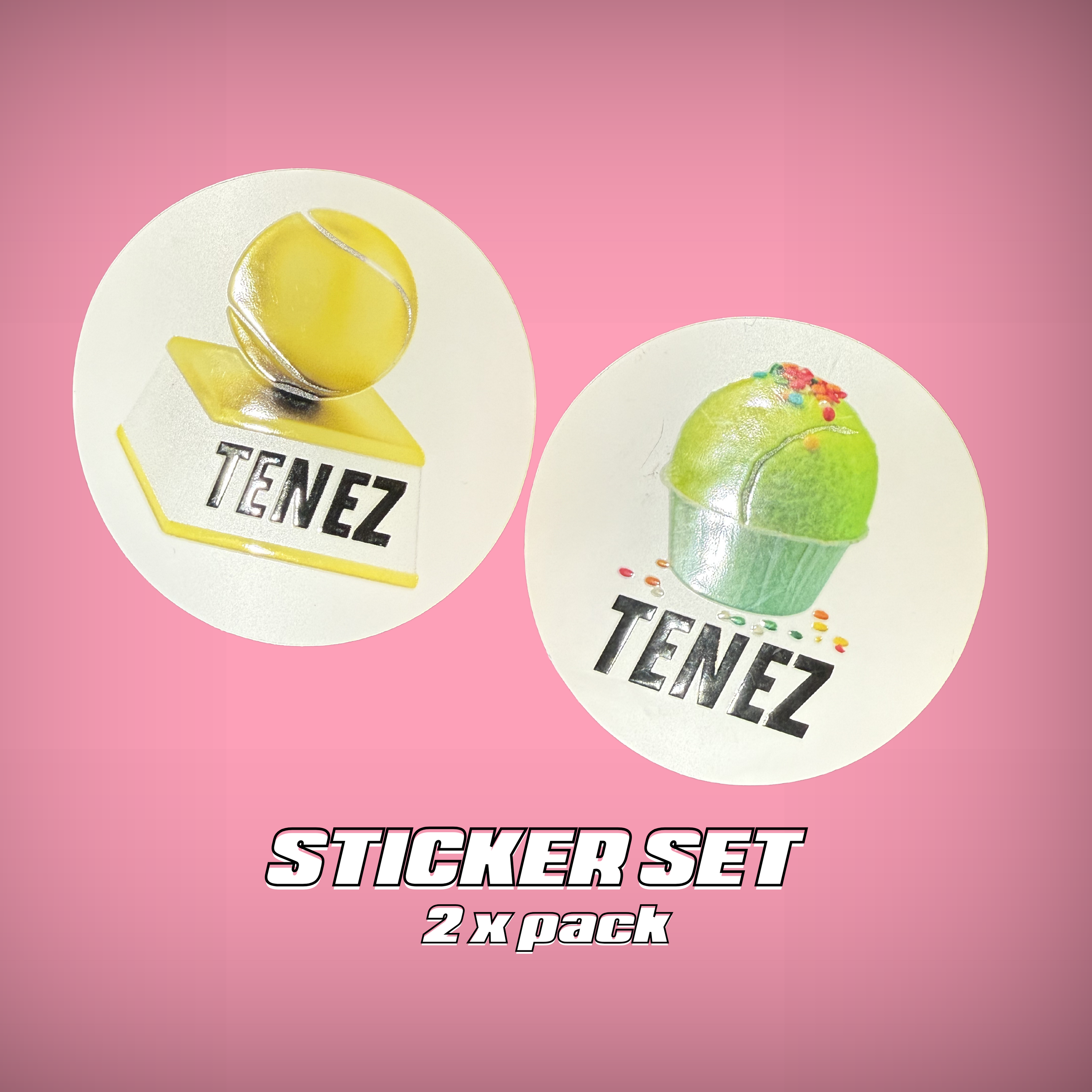 Tennis Cupcake/Champ Sticker Set